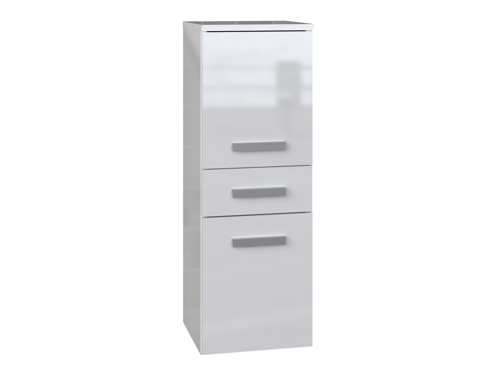 Cabinet de baie neancorat Nolmaru 108 (Alb + Alb lucios)