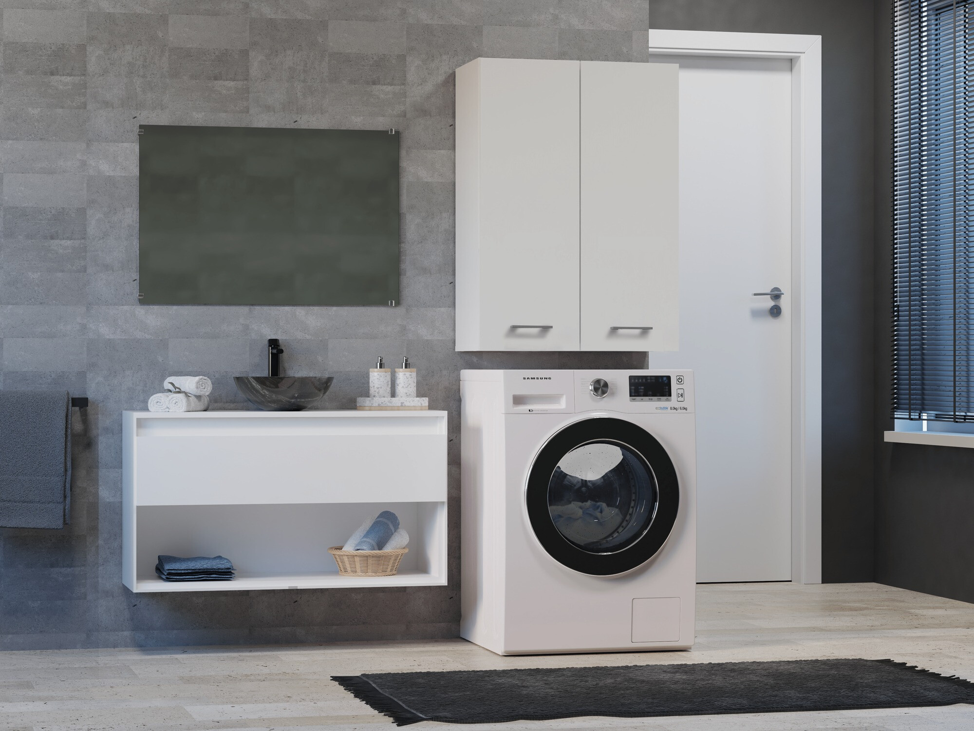 Cabinet de baie suspendat Balelbo 105 (Alb)