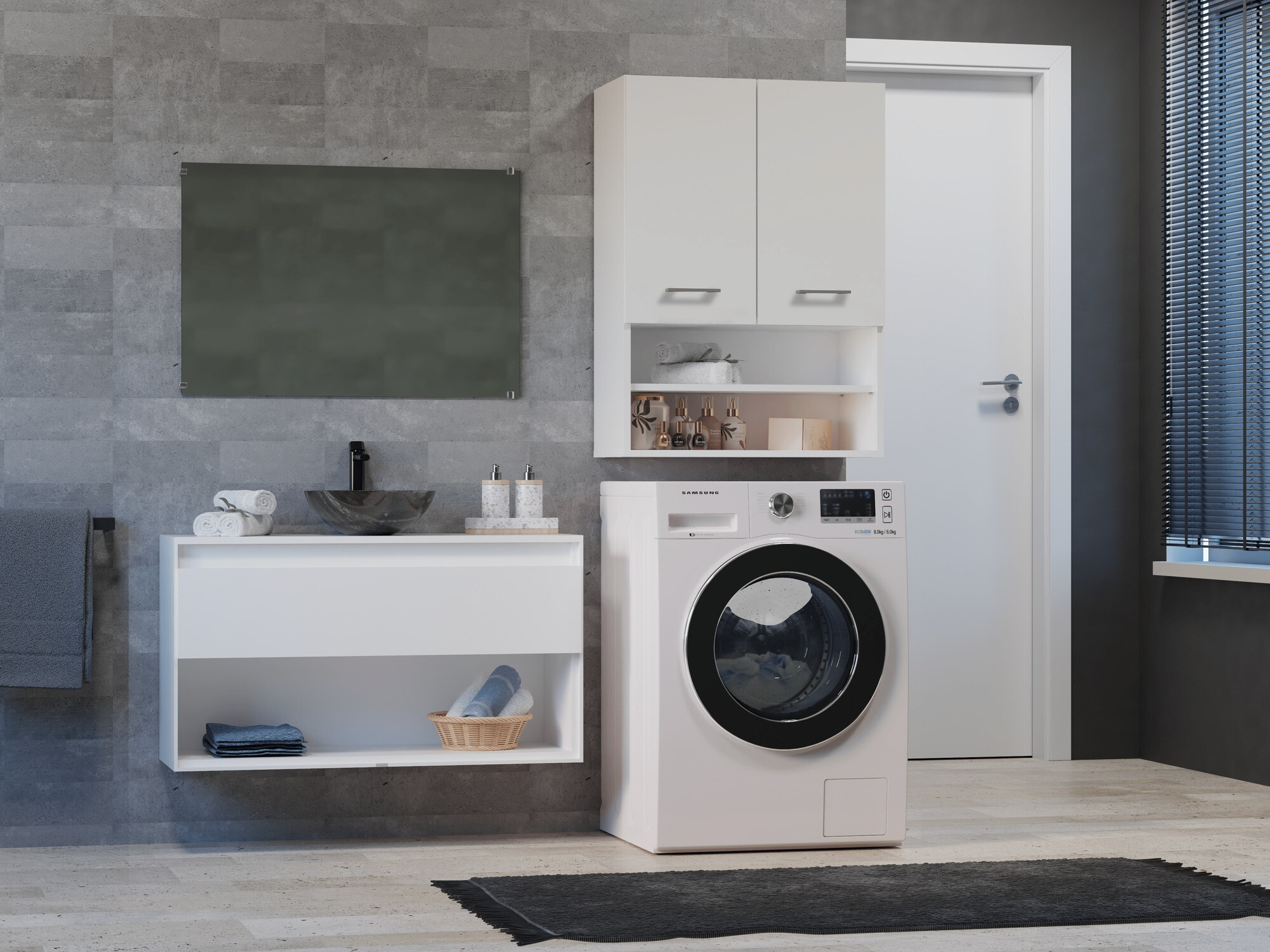 Cabinet de baie suspendat Balelbo 106 (Alb)