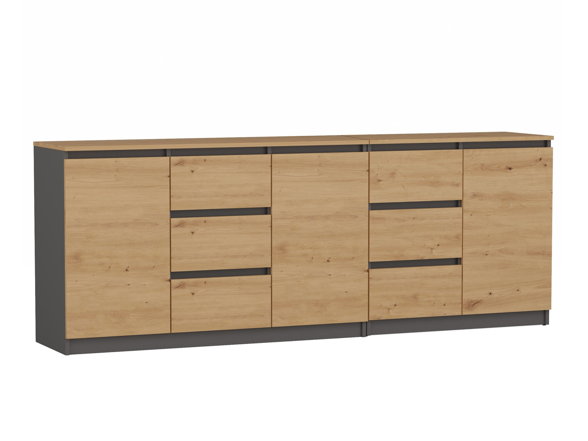 Comodă Elbvelu 109 (Antracit + Stejar artizan)