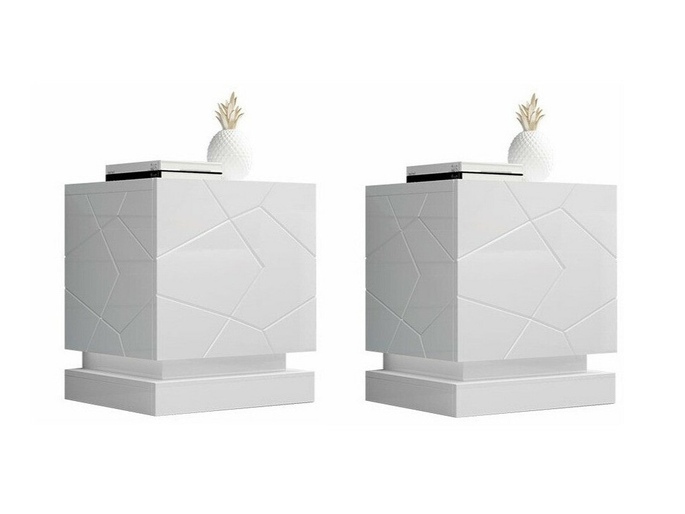 Set noptiere Linar (Alb + Alb lucios)