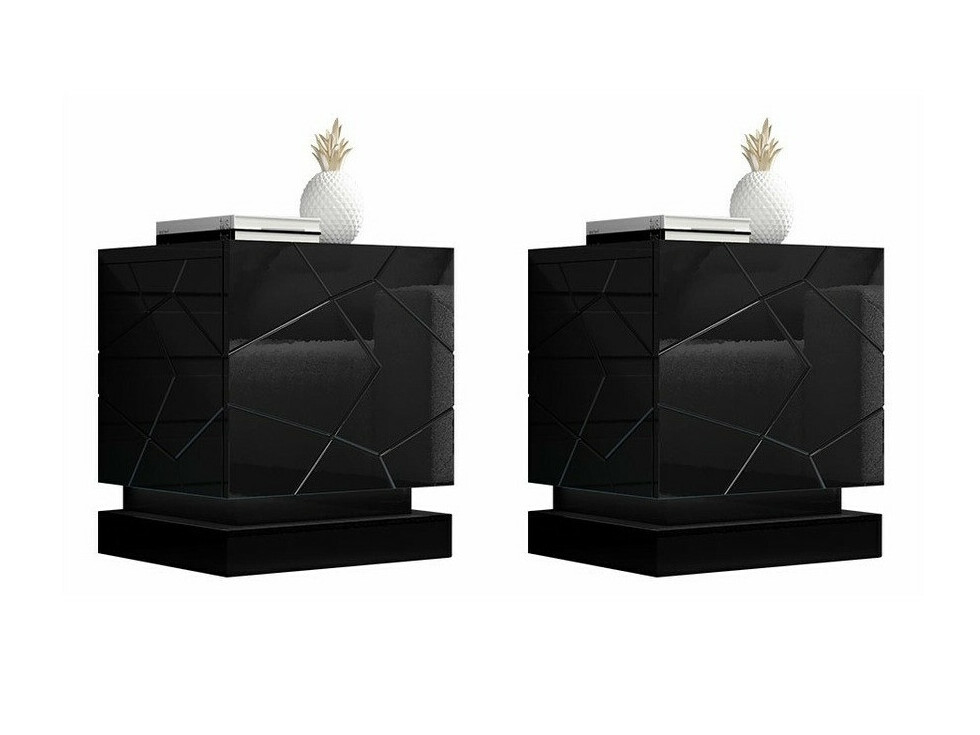 Set noptiere Linar (Negru + Negru lucios)