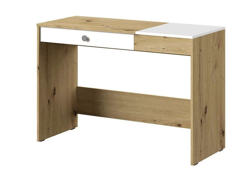 Birou Almira 109 (Stejar artizan + Alb + Gri)