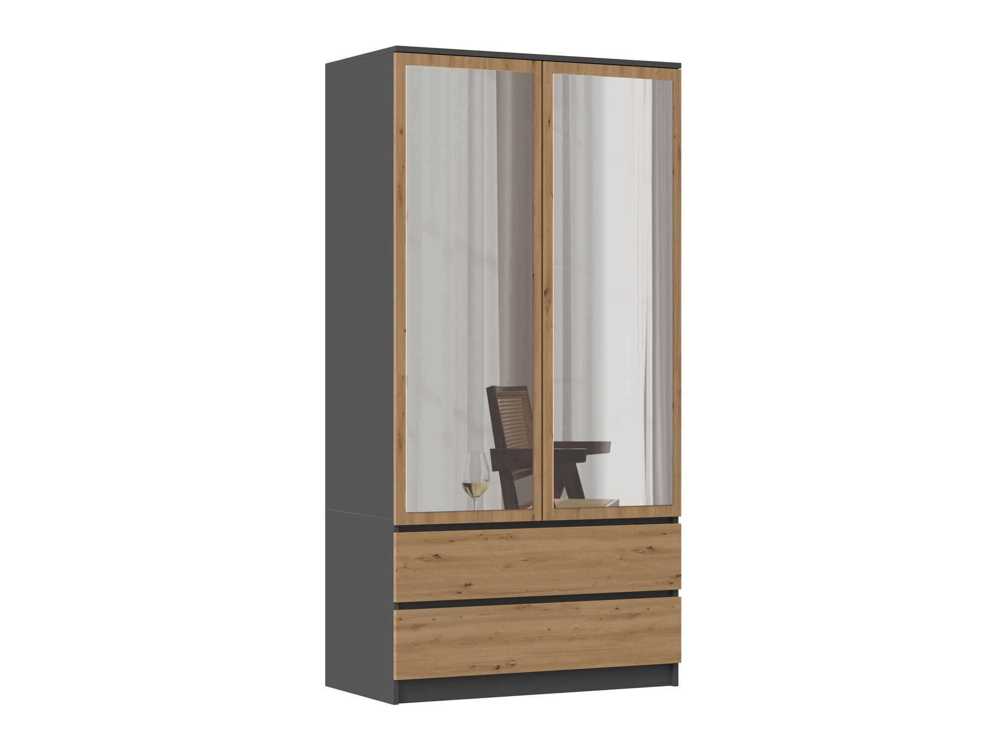 Dulap Elbvelu 116 (Antracit + Stejar artizan)
