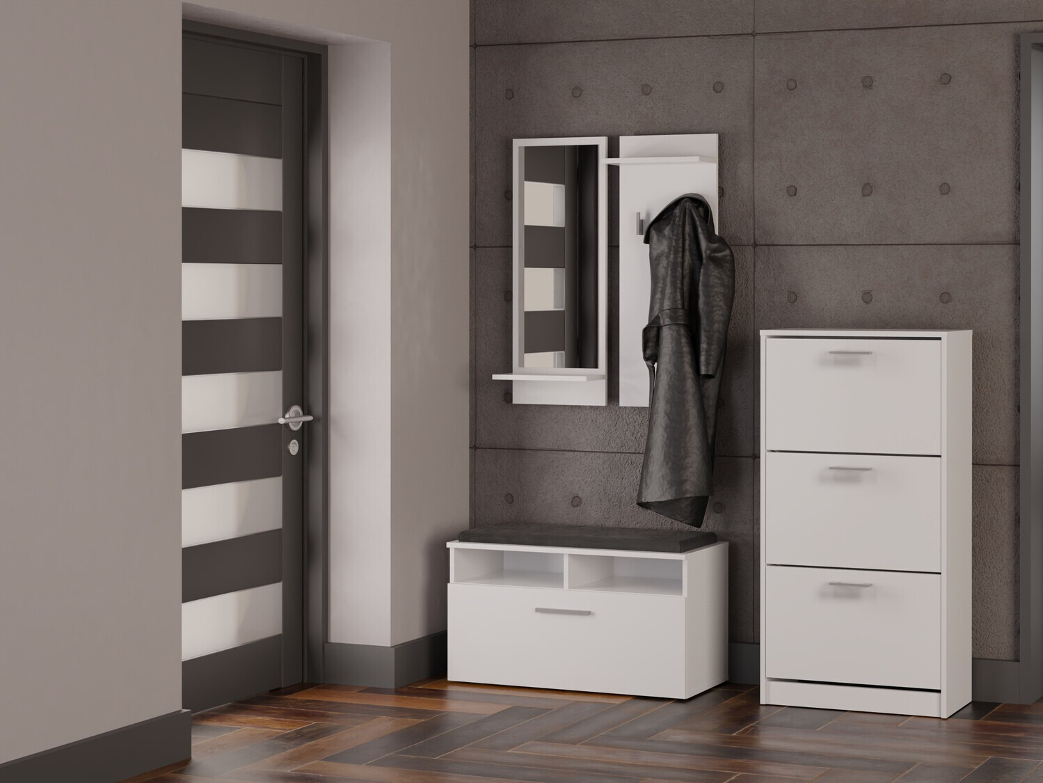 Dulap pantofi Mandeville 224 (Alb)