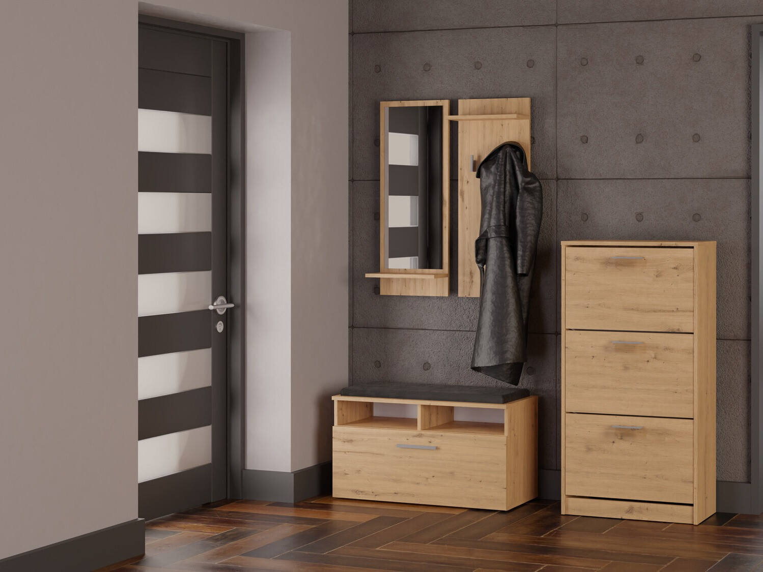 Dulap pantofi Mandeville 224 (Stejar artizan)