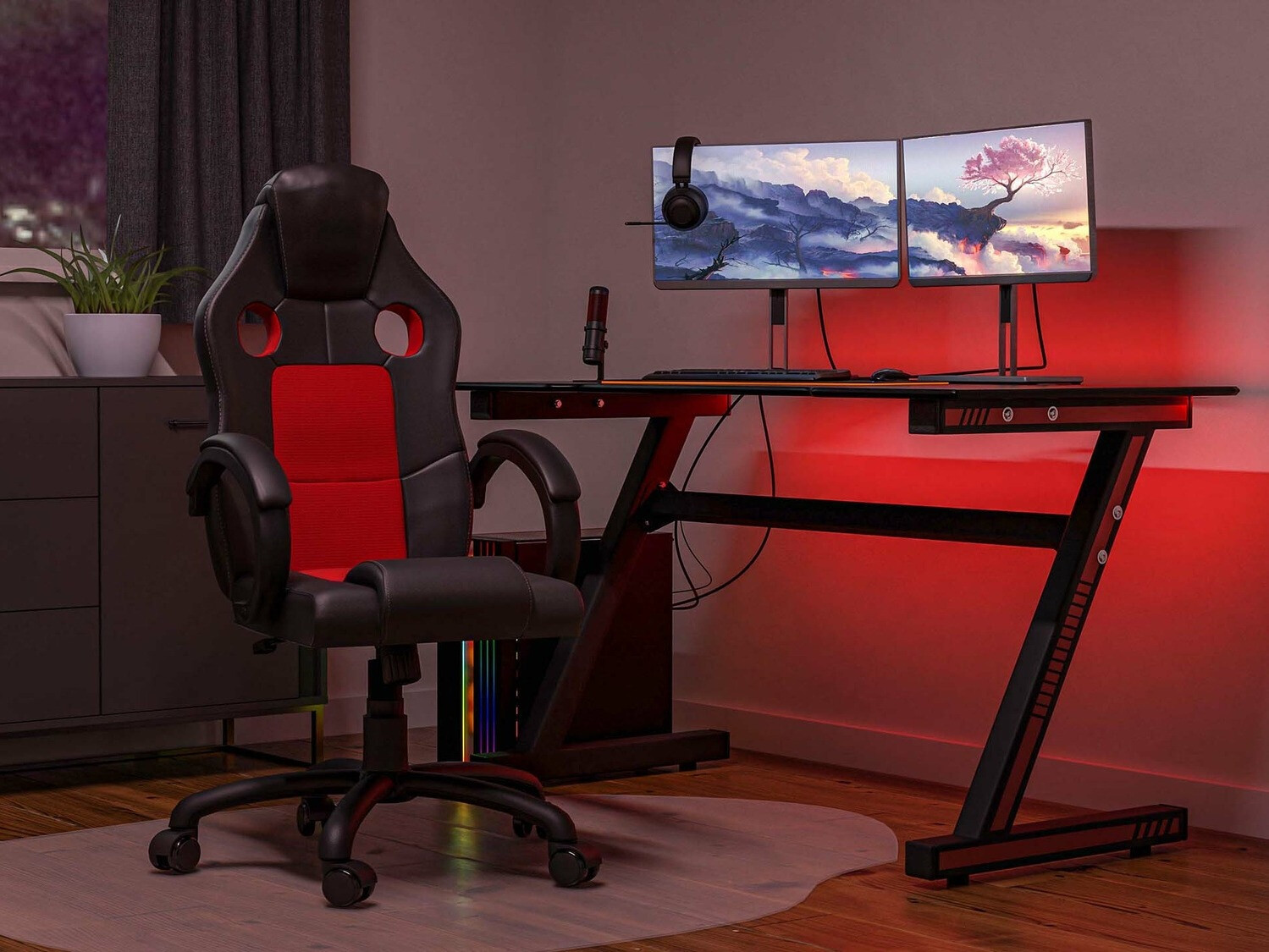 Scaun gaming Mandeville 230 (Roșu)
