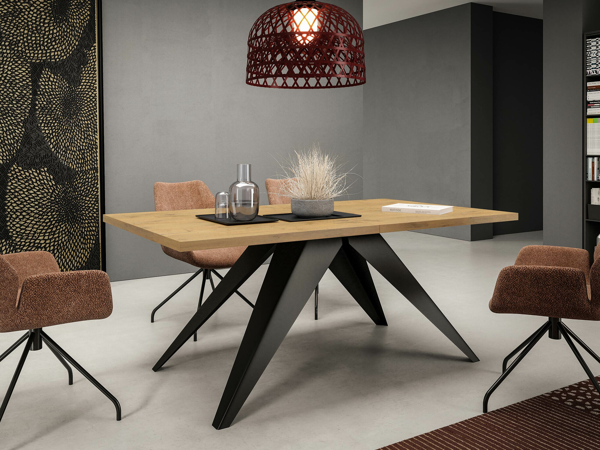 Masă Oswego 113 (Negru + Stejar Lancelor)
