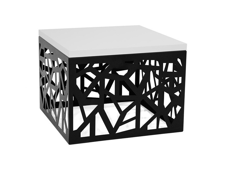 Măsuță de cafea Germantown 102 (Negru mat + Alb lucios)