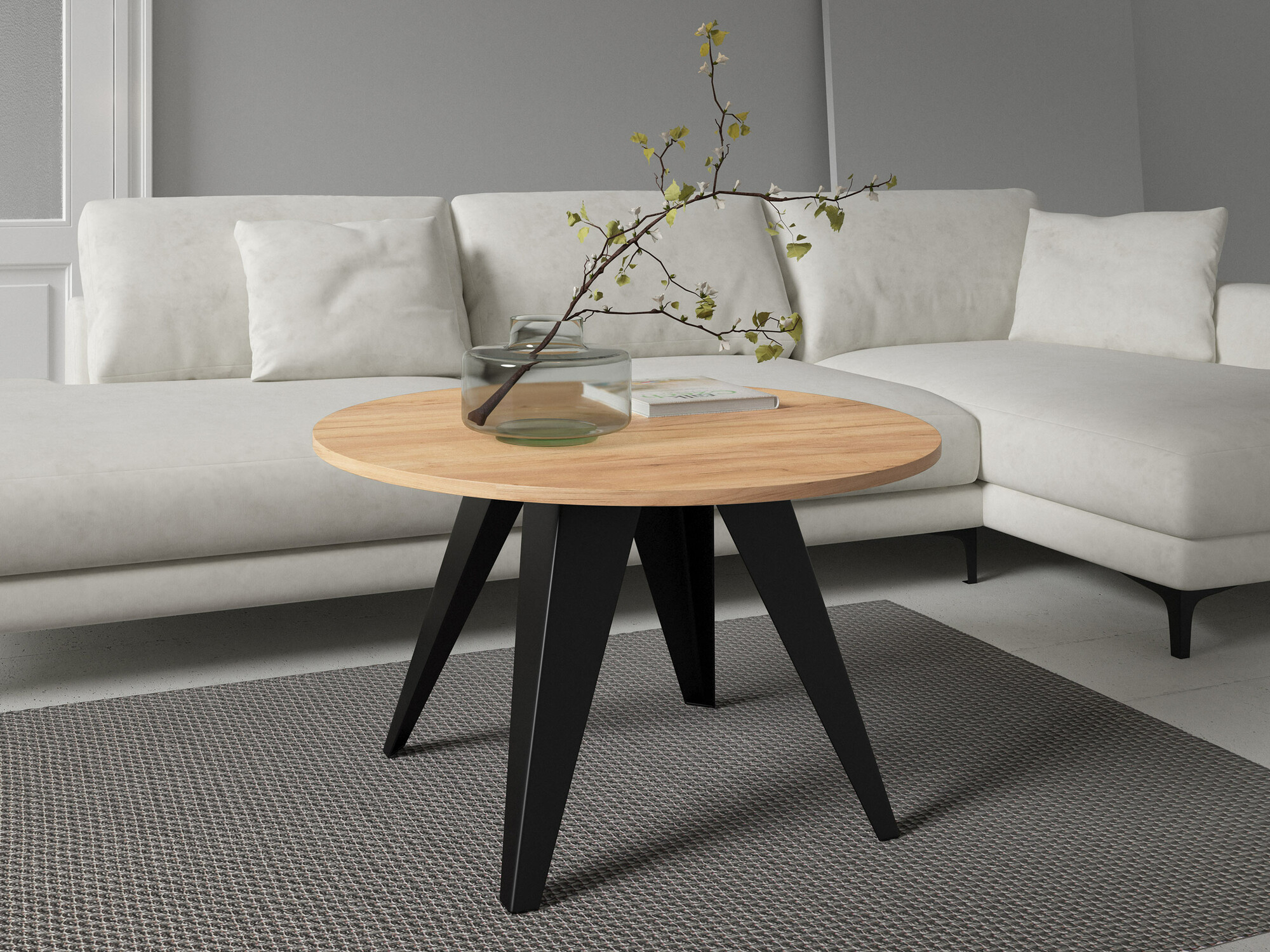 Măsuță de cafea Oswego 116 (Negru + Stejar Craft auriu)
