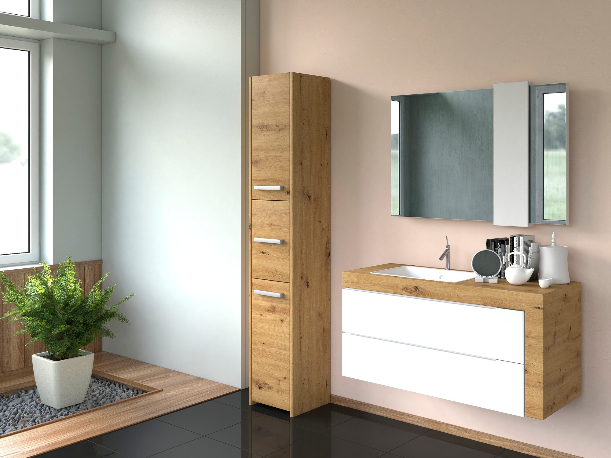 Cabinet de baie neancorat Mandeville 249 (Stejar artizan)