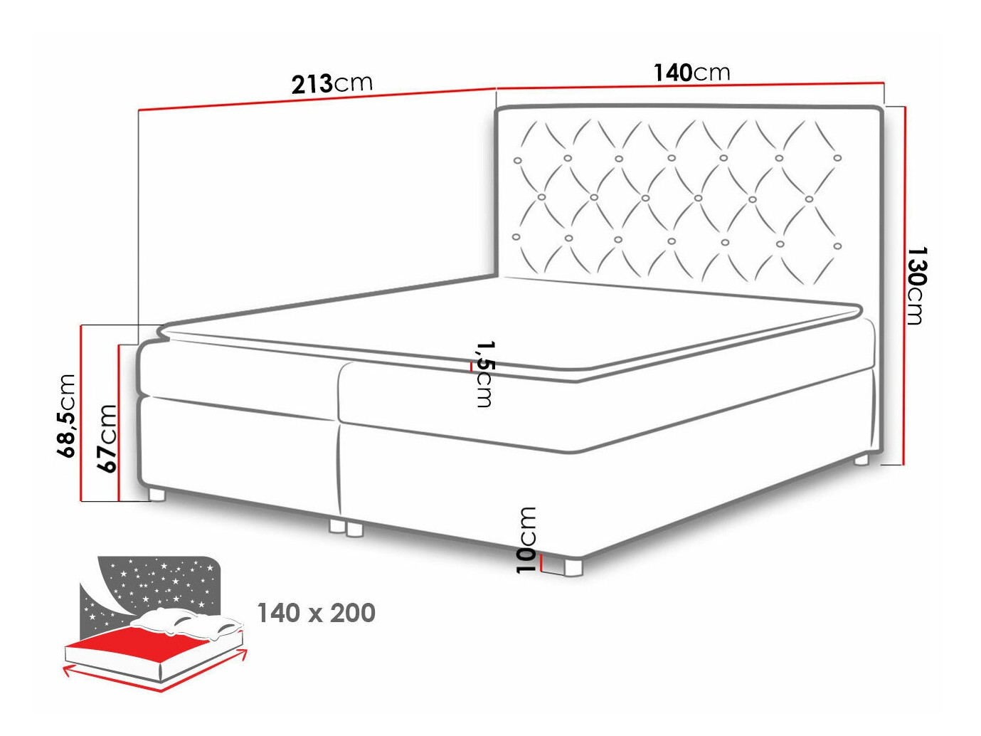 Pat boxspring Domus (Primo 8801)