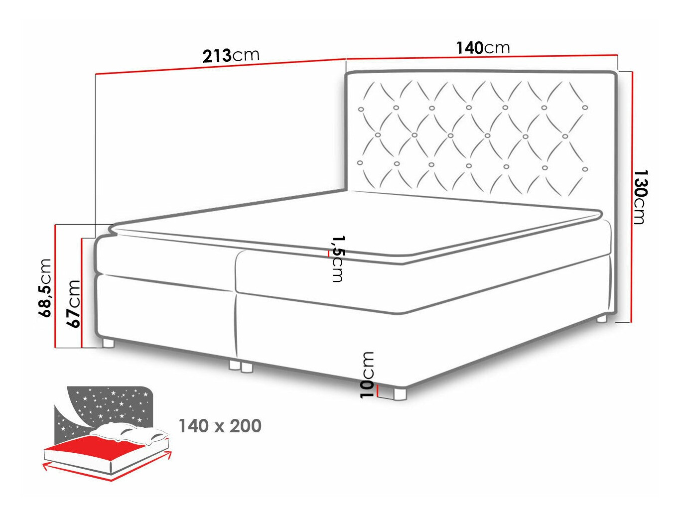 Pat boxspring Domus (Primo 8813)