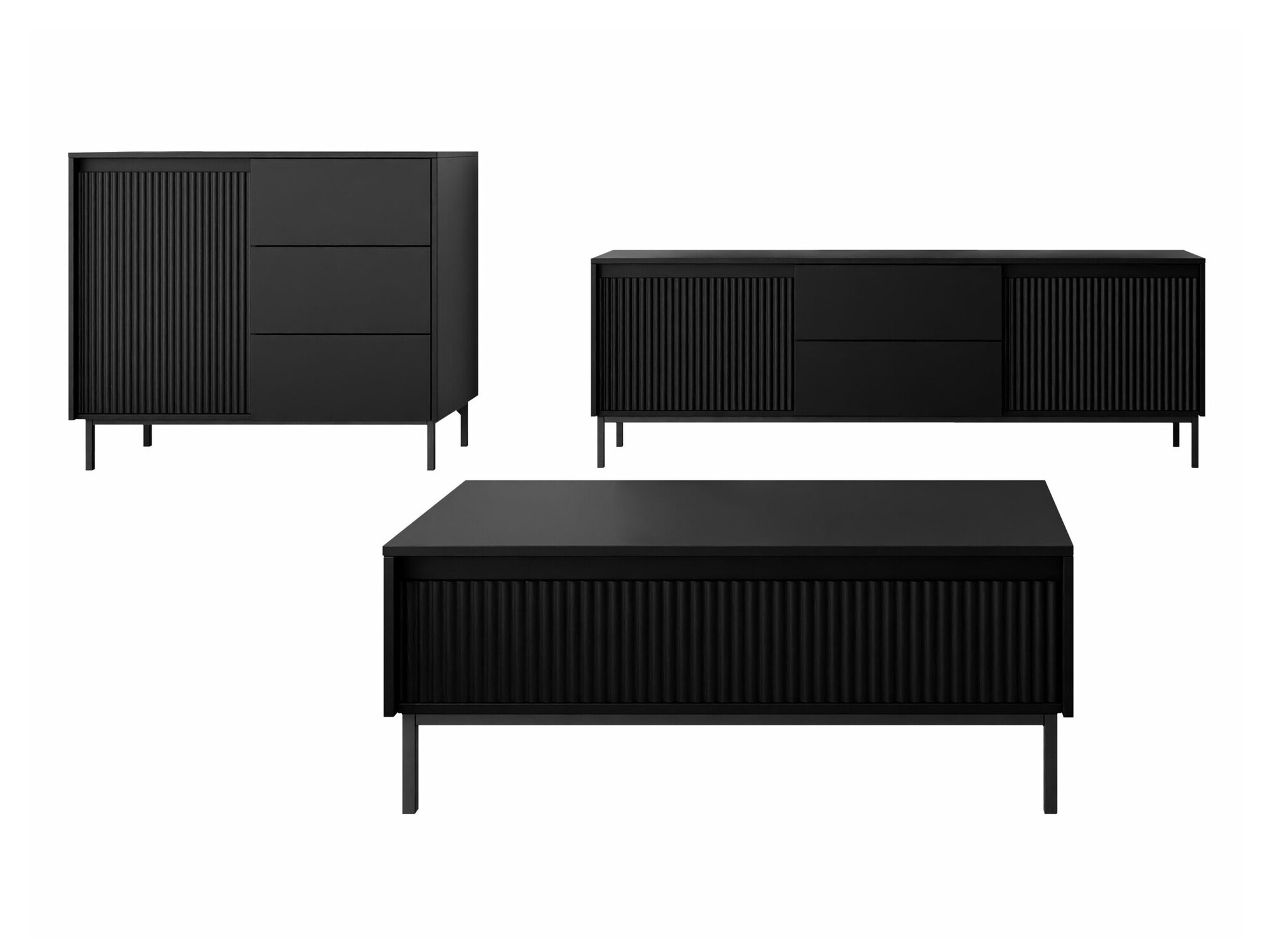 Set de living Comfivo Delruva II (Negru)