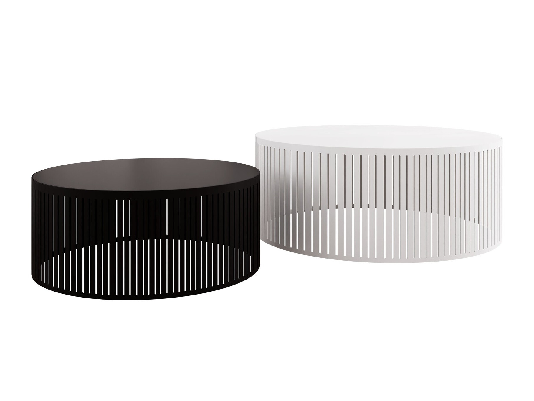 Set de măsuțe de cafea Prunis (Negru + Alb)