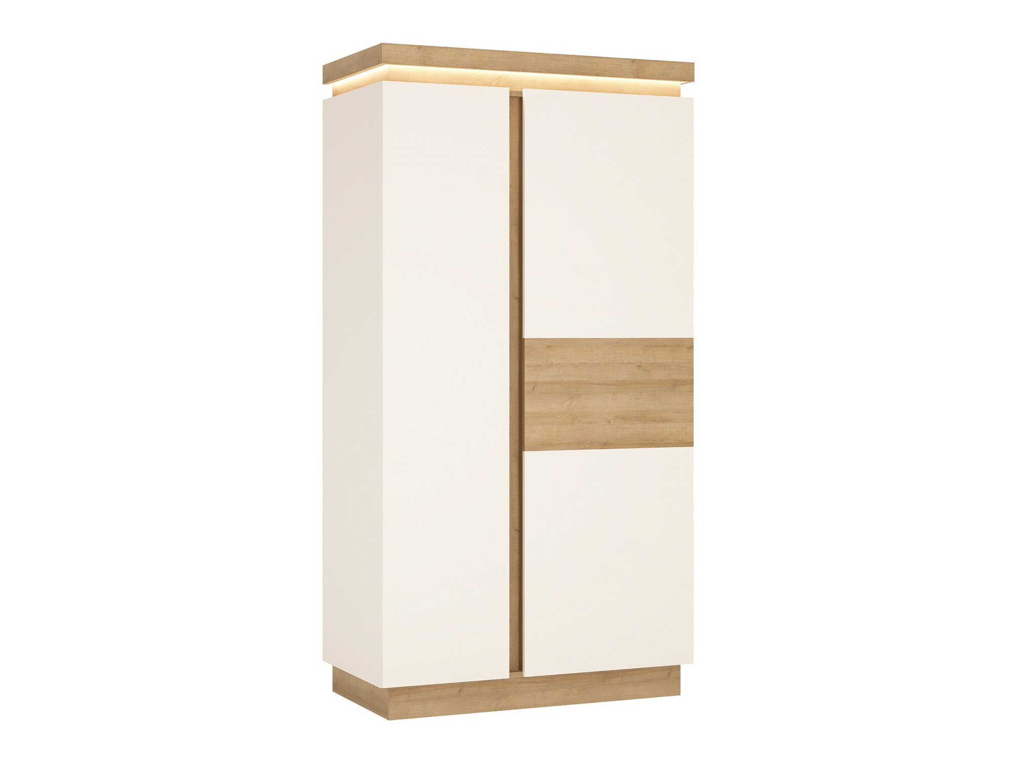 Dulap Feldeli 106 (Riviera stejar + Alb lucios)