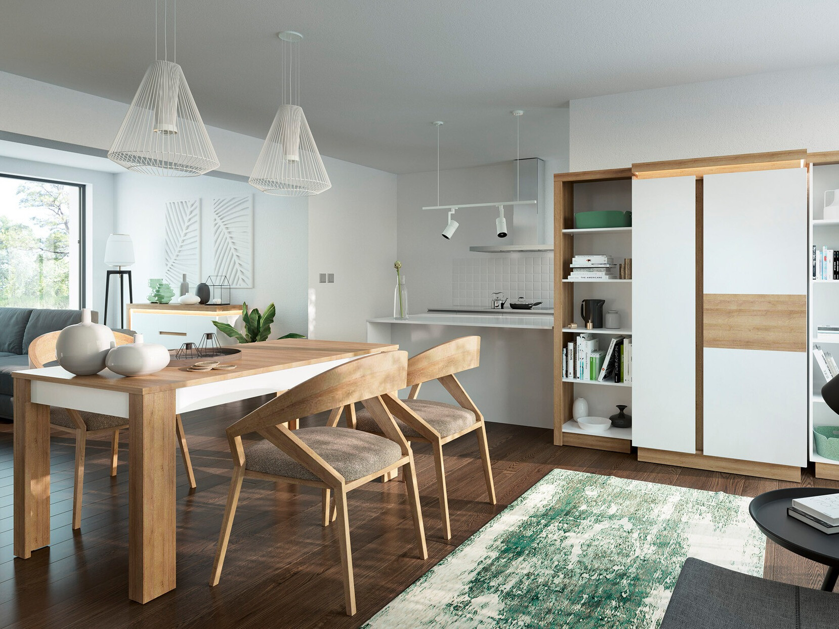 Masă Feldeli 110 (Riviera stejar + Alb)