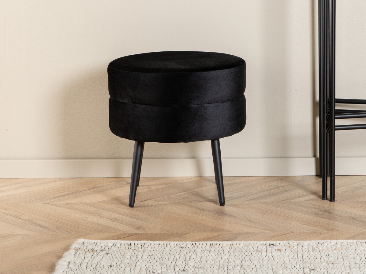 Taburet tapițat Dallas 2945 (Negru)