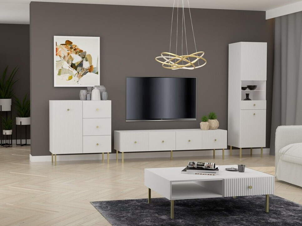 Set de living Etliva 109 (Alb + Auriu)