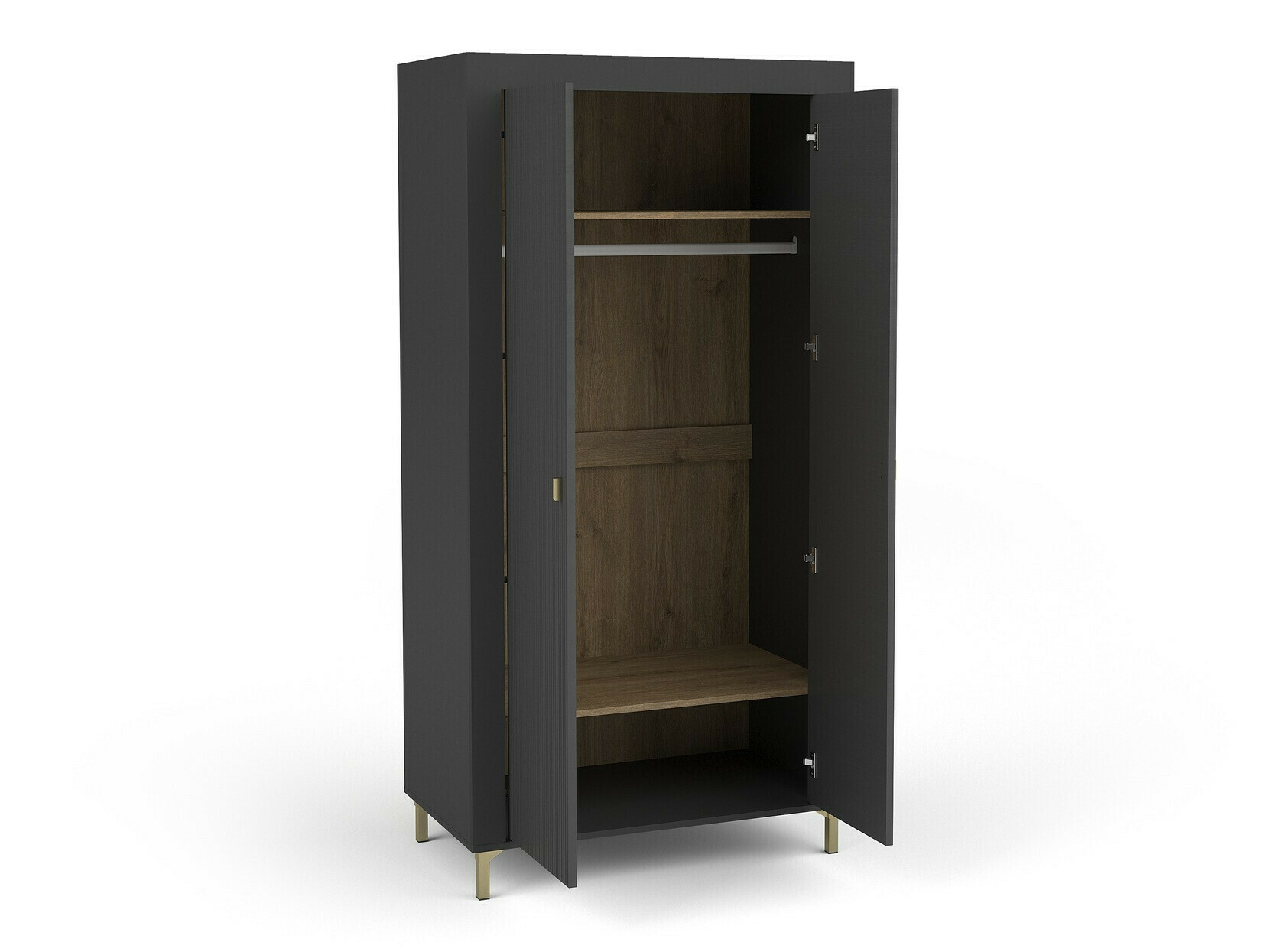 Set dormitor Mormavu 112 (Negru mat + Gri)