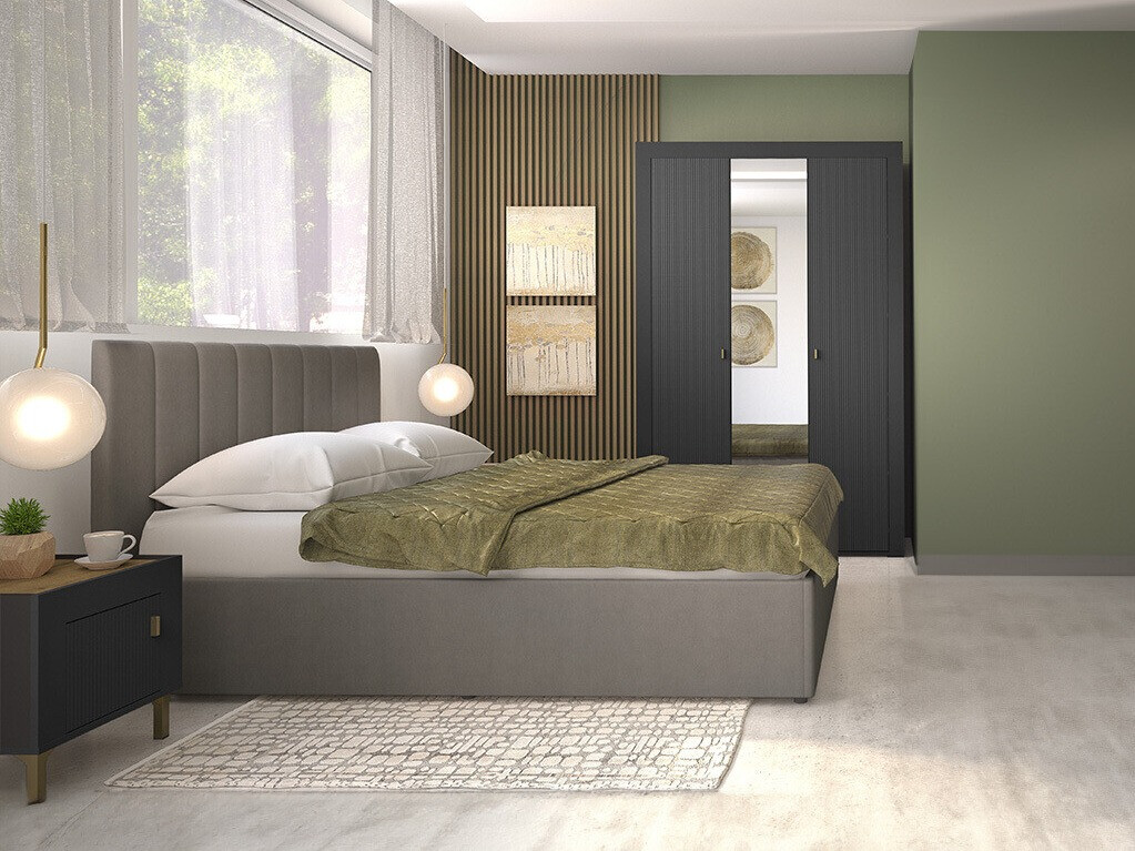 Set dormitor Mormavu 113 (Negru mat)