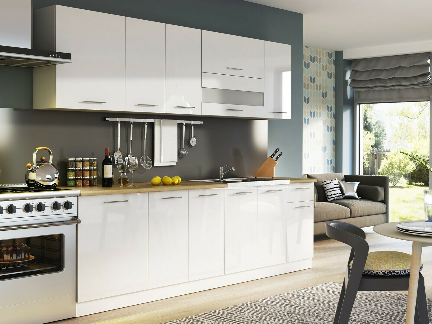 Dulap de perete modular Tiffa White 124