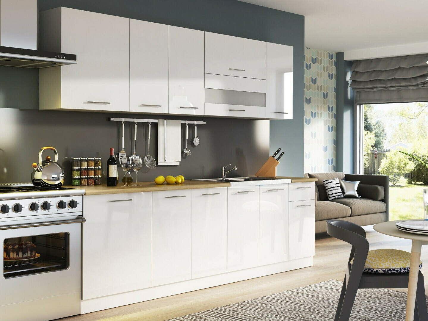 Dulap de perete modular Tiffa White 125