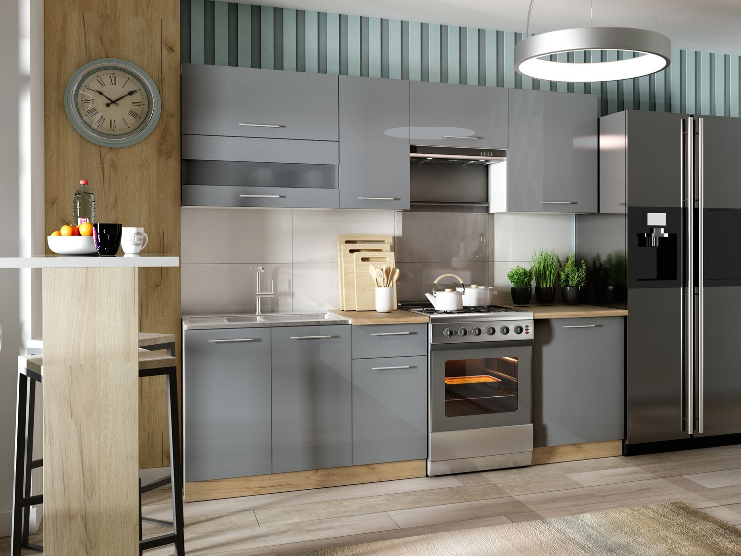 Dulap de perete modular Tiffa Grey 116
