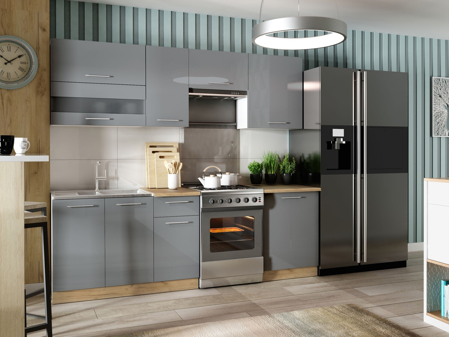 Dulap modular cu uși Tiffa Grey 137