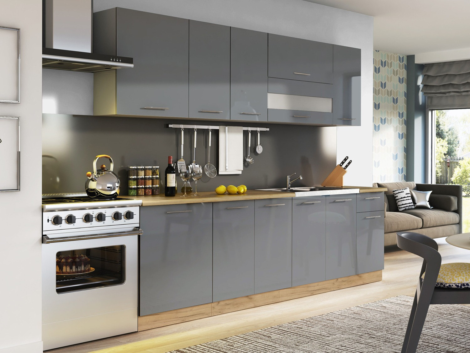 Dulap modular cu sertare Tiffa Grey 142