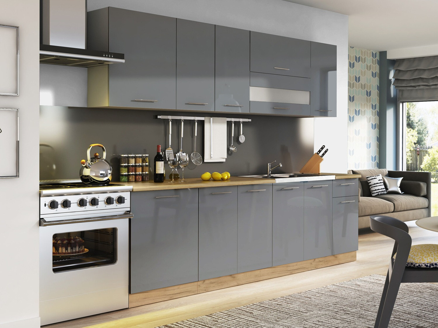Dulap modular cu uși Tiffa Grey 143