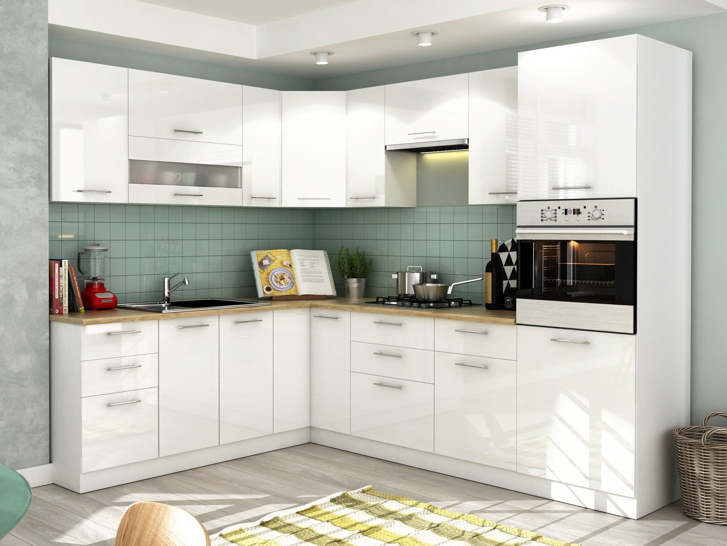 Dulap de colț modular Tiffa White 148