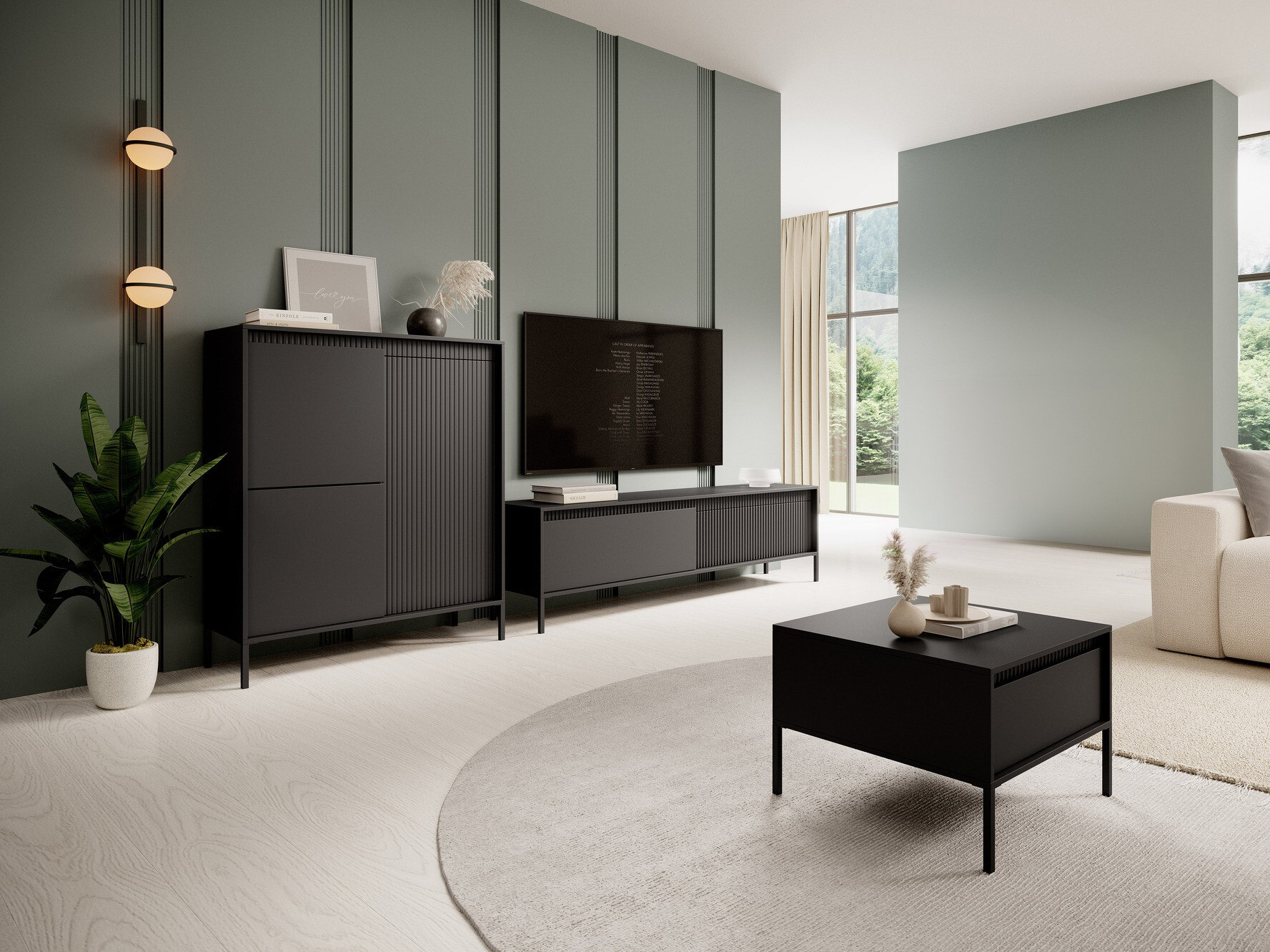 Set de living Romfele 106 (Negru)