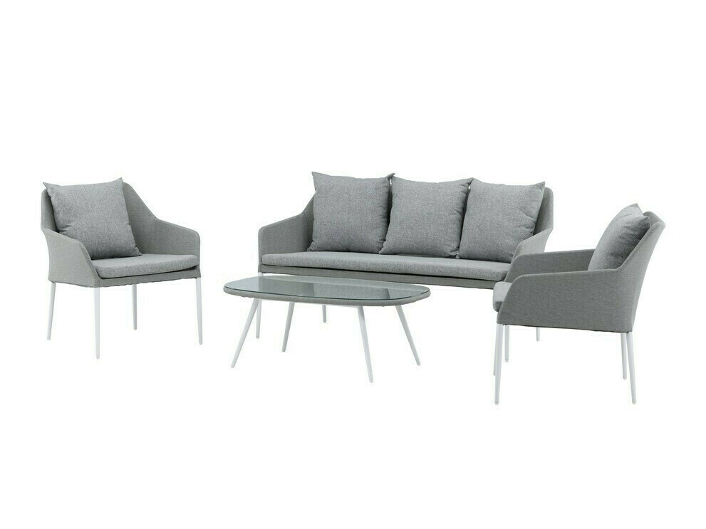 Set mobilier de exterior Dallas 3116 (Gri deschis + Alb)