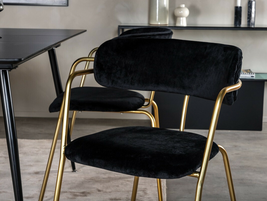 Scaun Dallas 108 (Negru + Alamă)
