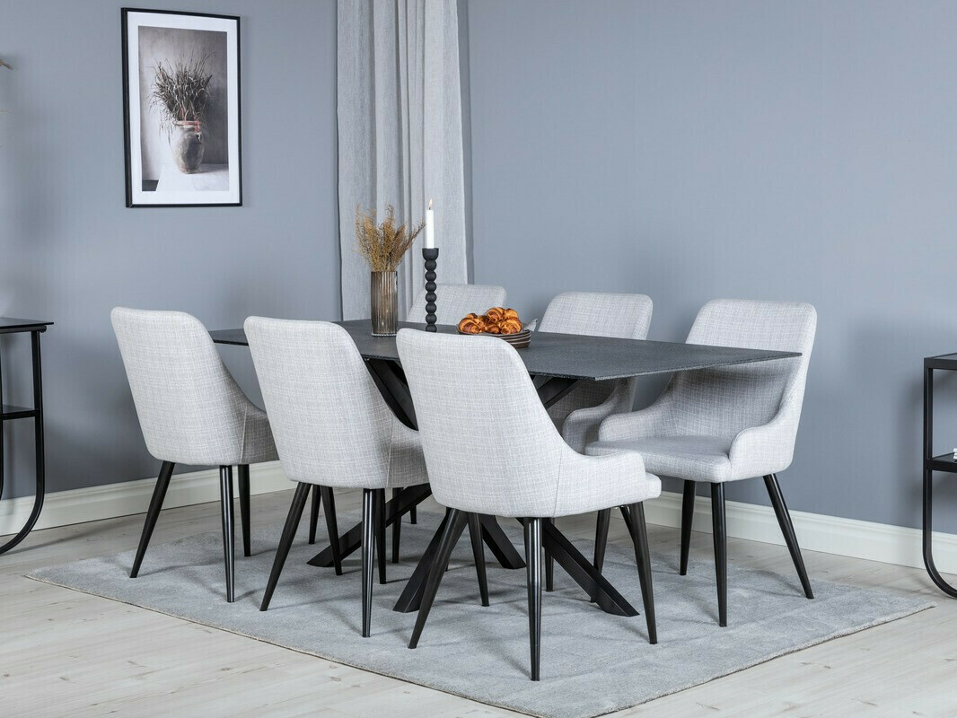 Scaun Dallas 114 (Gri deschis + Negru)