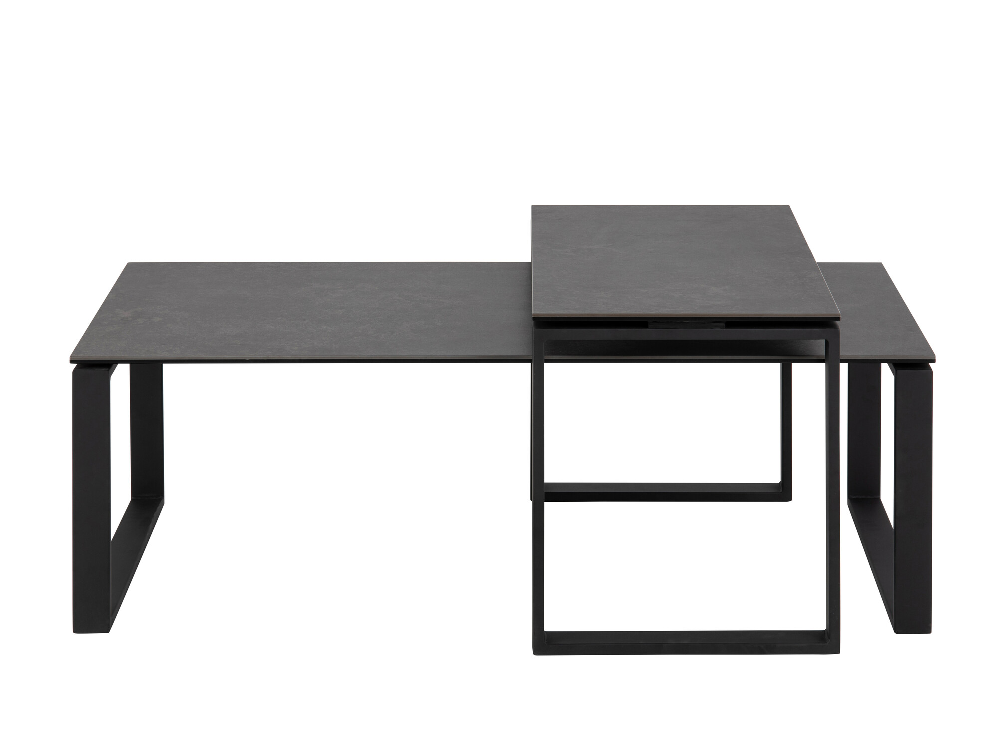 Set de măsuțe de cafea Norsica 421 (Gri inchis + Negru)