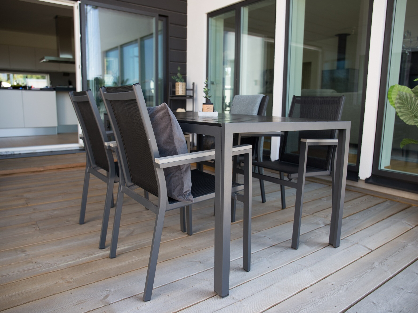 Scaun de exterior Dallas 2775 (Negru + Gri)