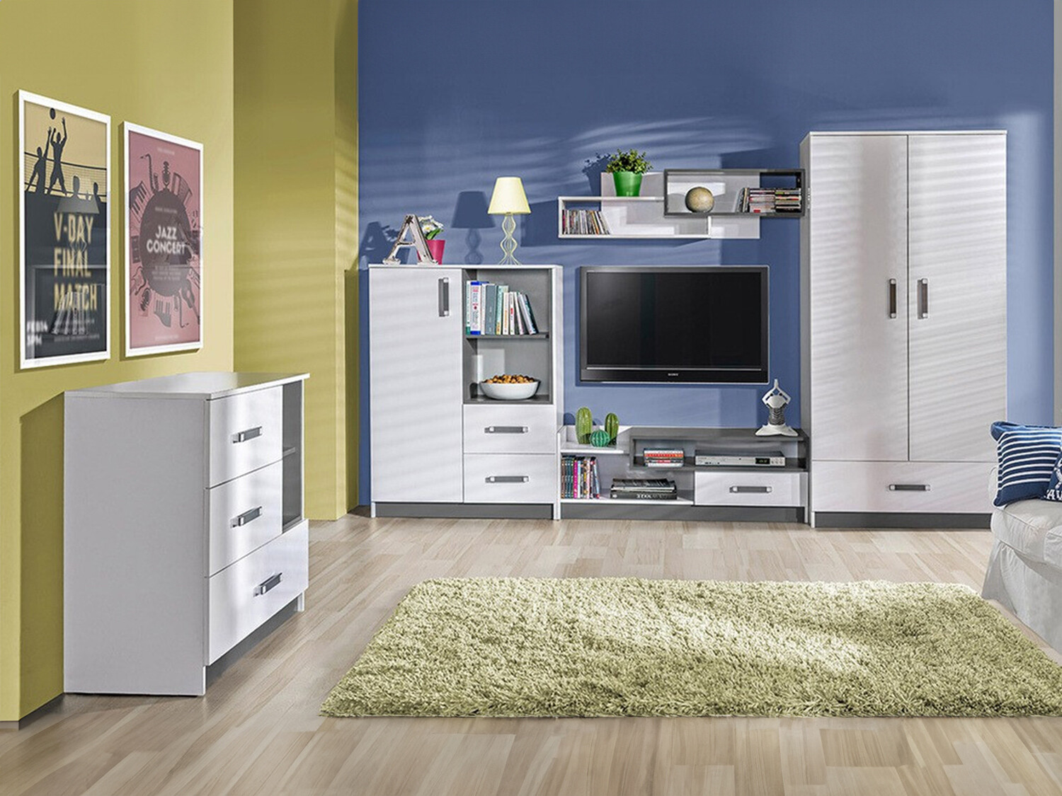 Set de camera copii Lorlare 117 (Alb + Gri)