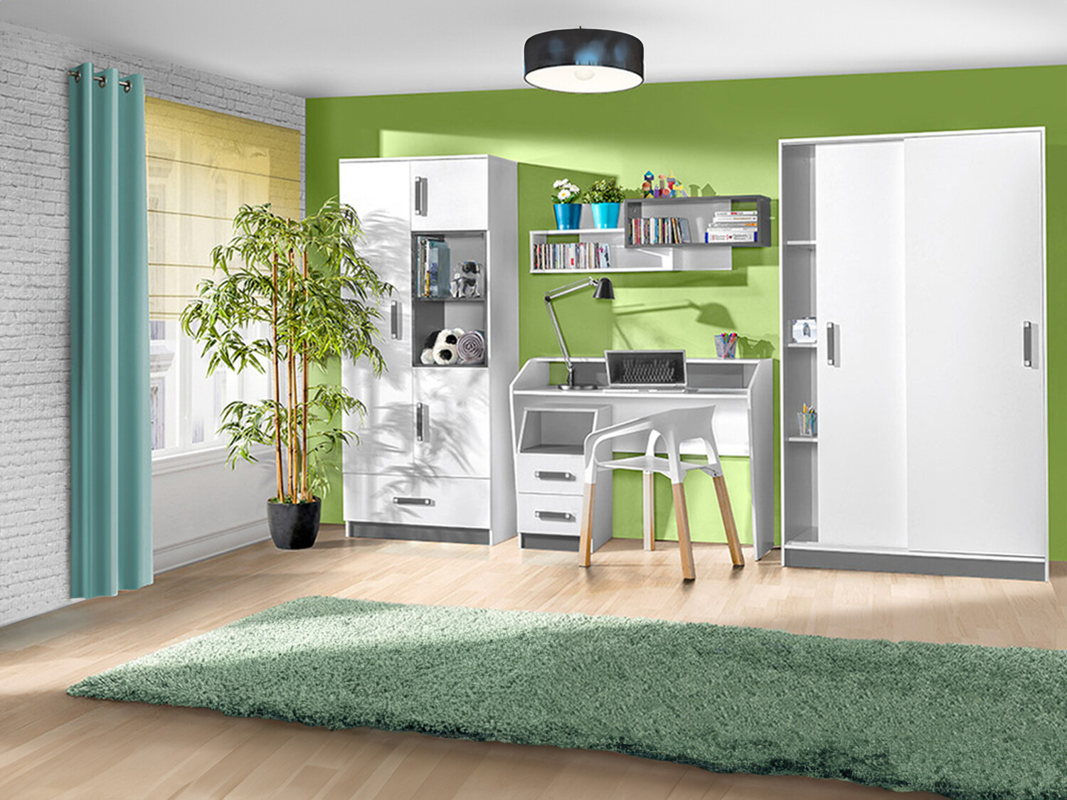Set de camera copii Lorlare 119 (Alb + Gri)