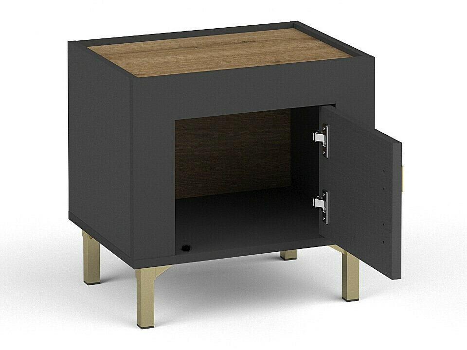 Set dormitor Mormavu 112 (Negru mat + Bej)