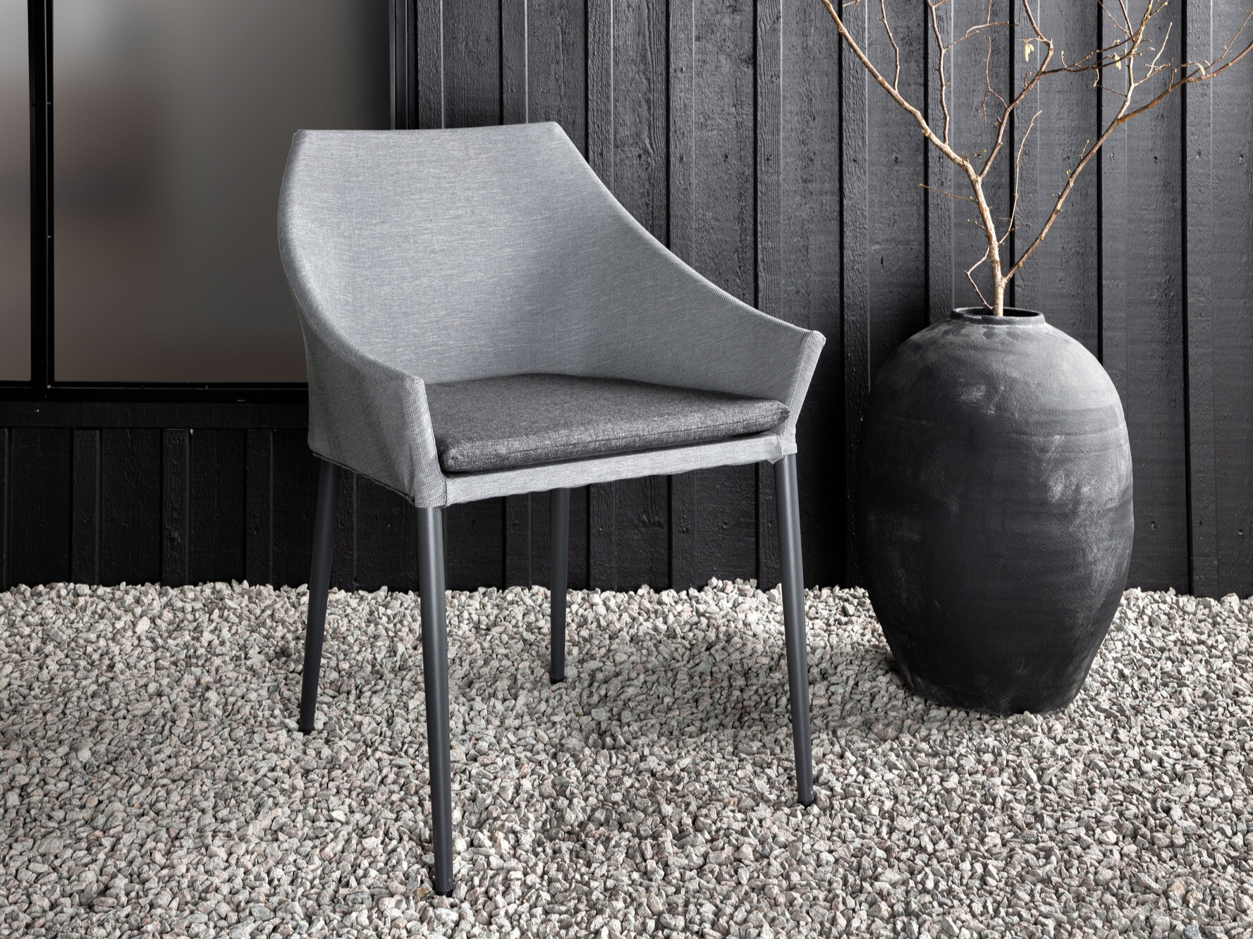 Scaun de exterior Dallas 2563 (Negru + Gri)
