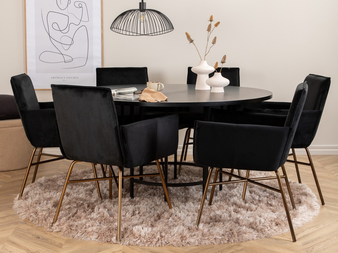 Set de mese Dallas 2391 (Negru + Alamă)