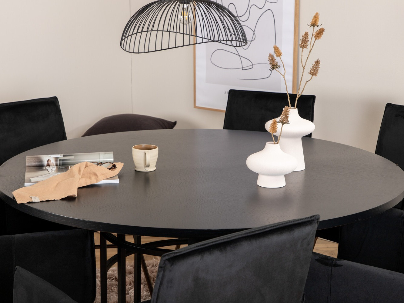Set de mese Dallas 2391 (Negru + Alamă)