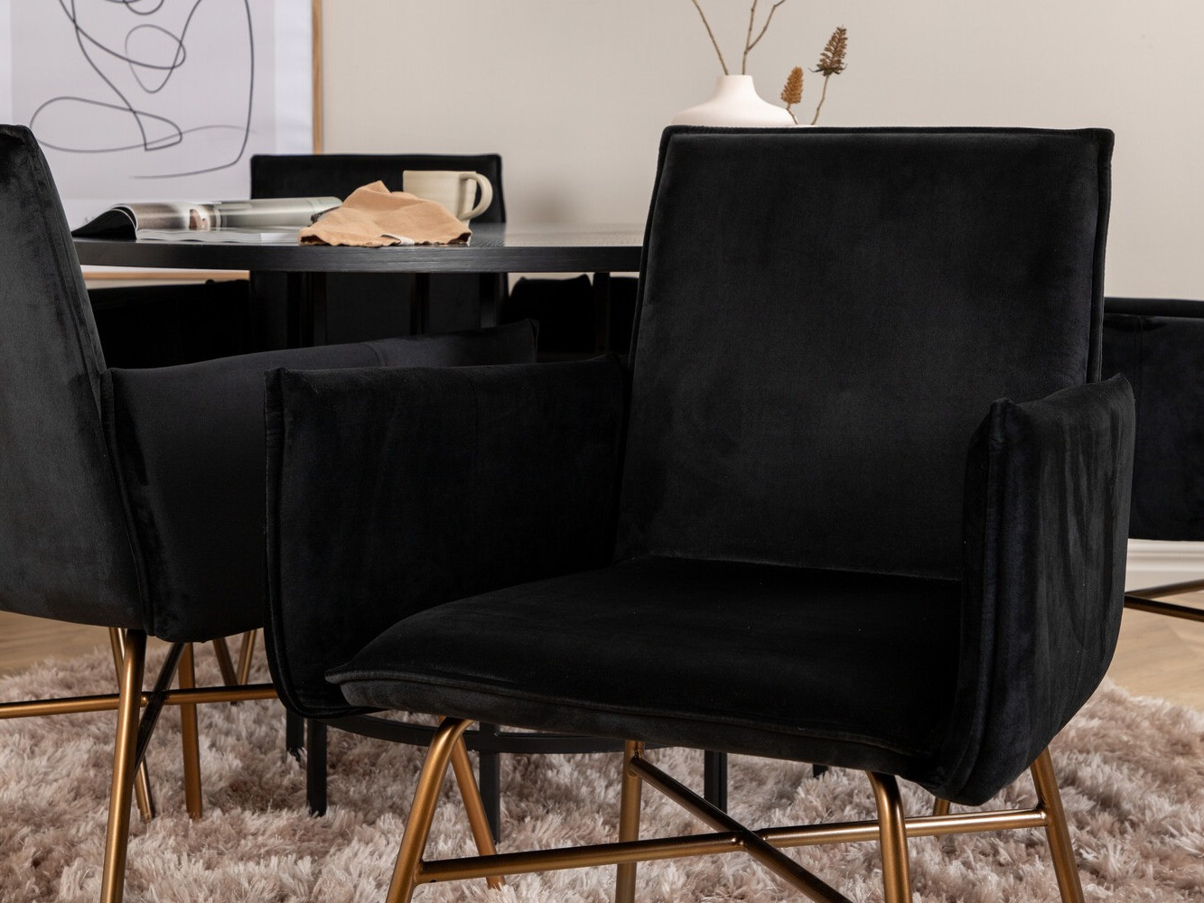 Set de mese Dallas 2391 (Negru + Alamă)