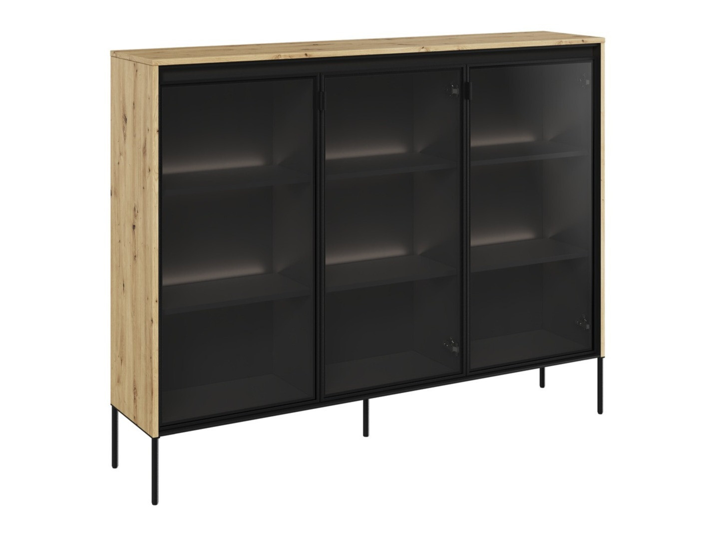 Bufet Fernolu 108 (Stejar artizan + Negru)
