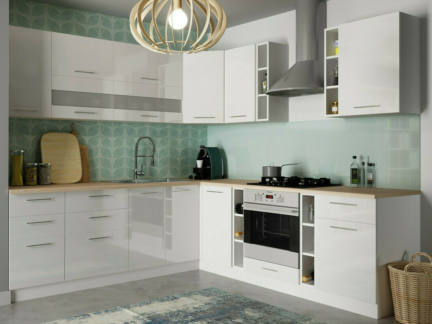 Dulap de perete modular Tiffa White 100