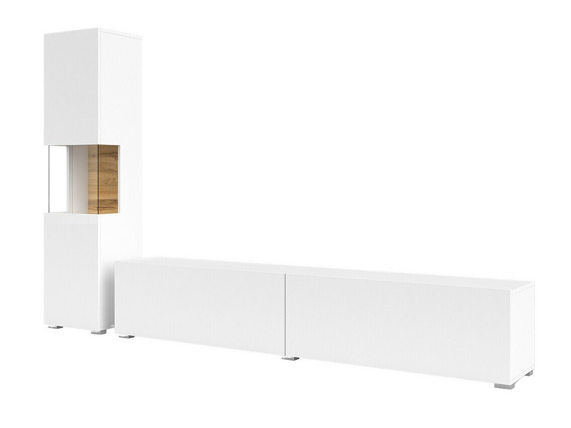 Set de living Revmiru 105 (Alb + Stejar Wotan)