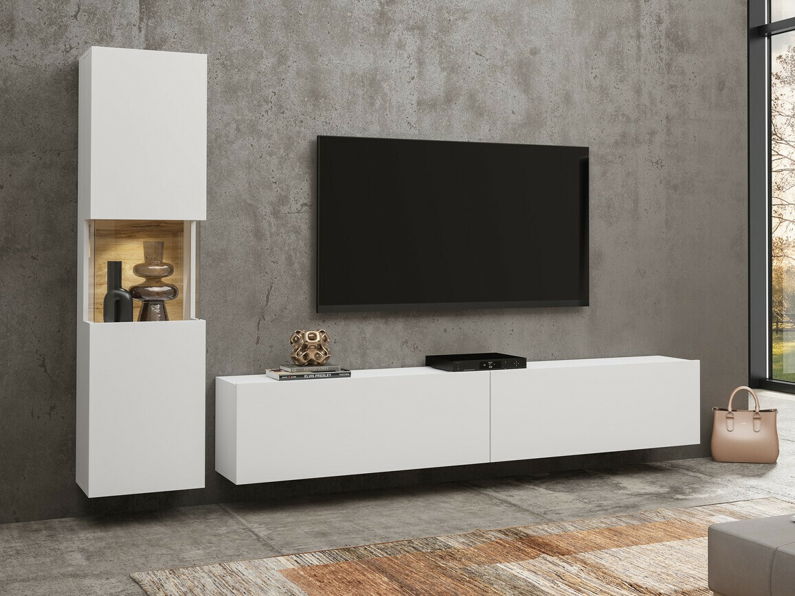 Set de living Revmiru 105 (Alb + Stejar Wotan)