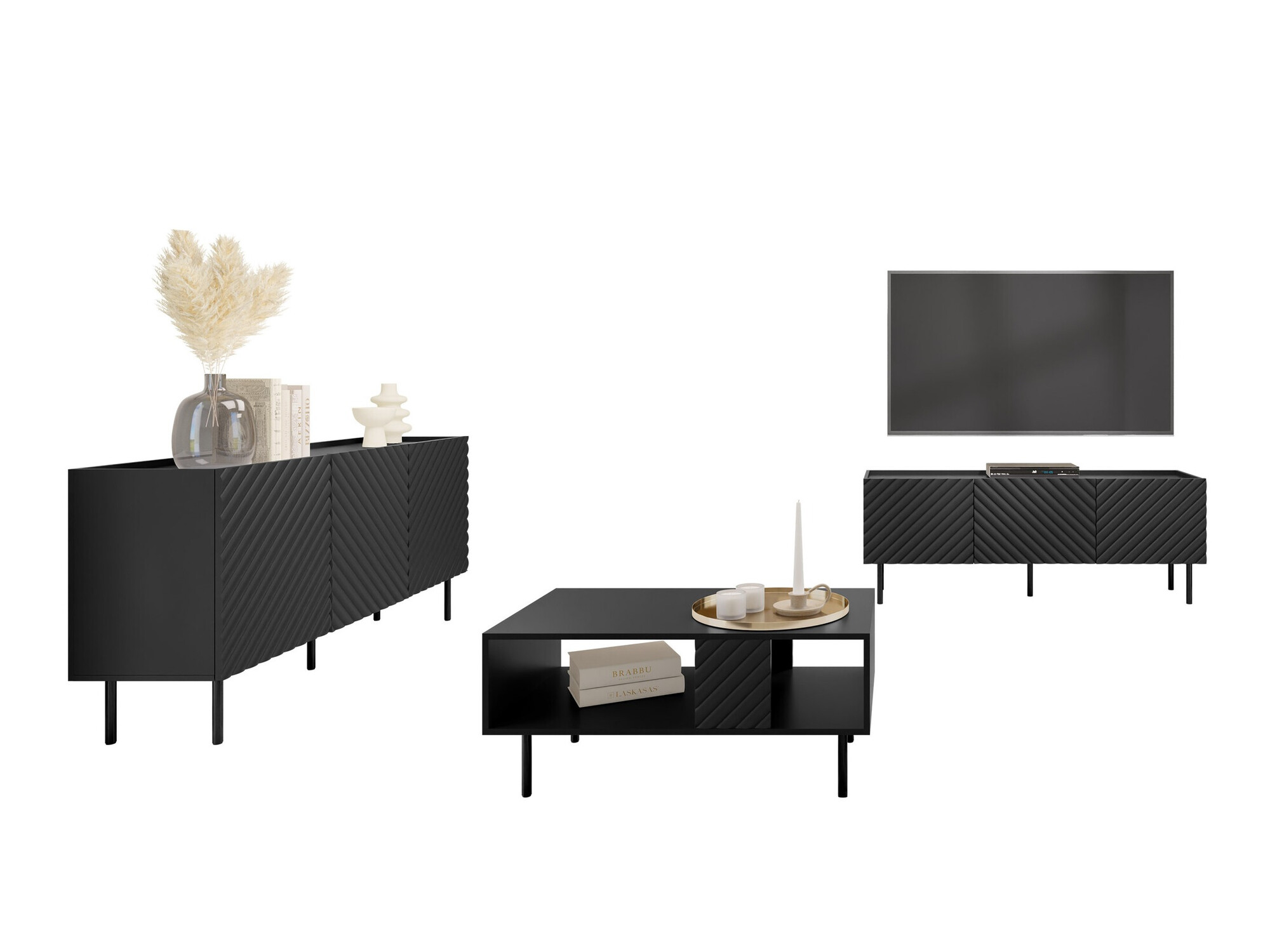 Set de living Sillen (Negru)